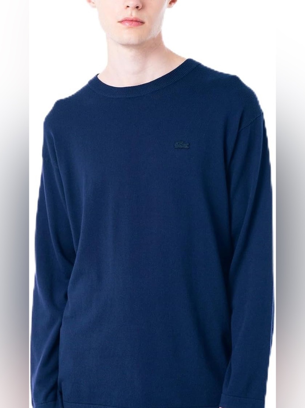 Lacoste vintage washed long sleeve crewneck embroidered logo shirt